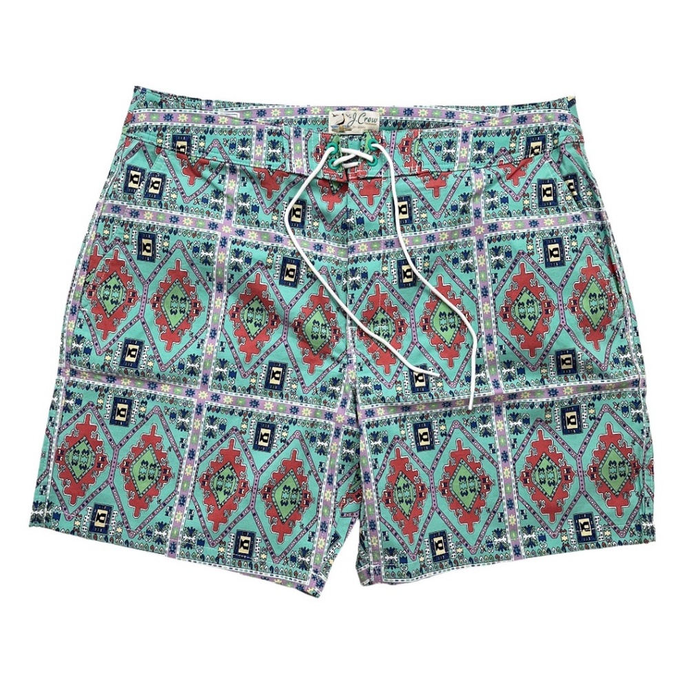 J. Crew Men’s 7” Stretch Breaker Board Short Aztec Geo Print 32